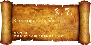 Kroninger Teréz névjegykártya